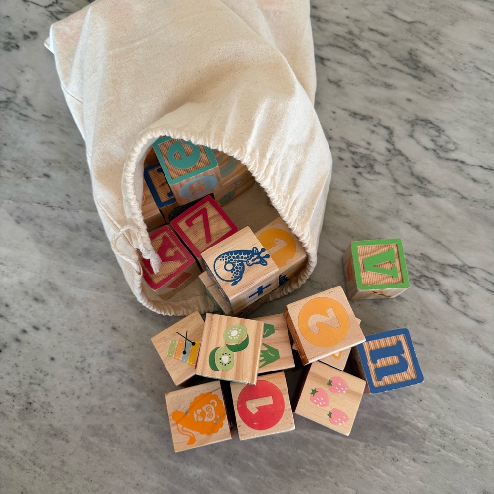 Wooden Alphabet and Number Blocks Set